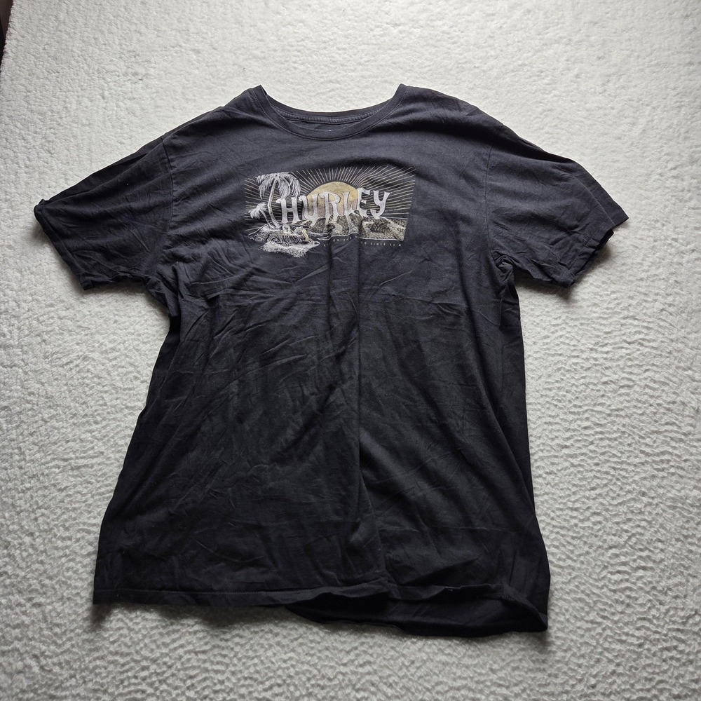 Hurley Shirt Mens 2XL Black Eyes On The Horizon Surf Graphic Tee Tagless